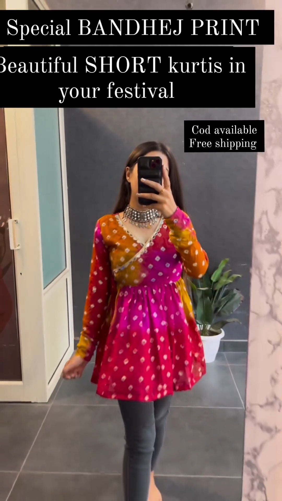 Women Special Bandhej Print Short Kurti for Women – Festive Ethnic Wear Top