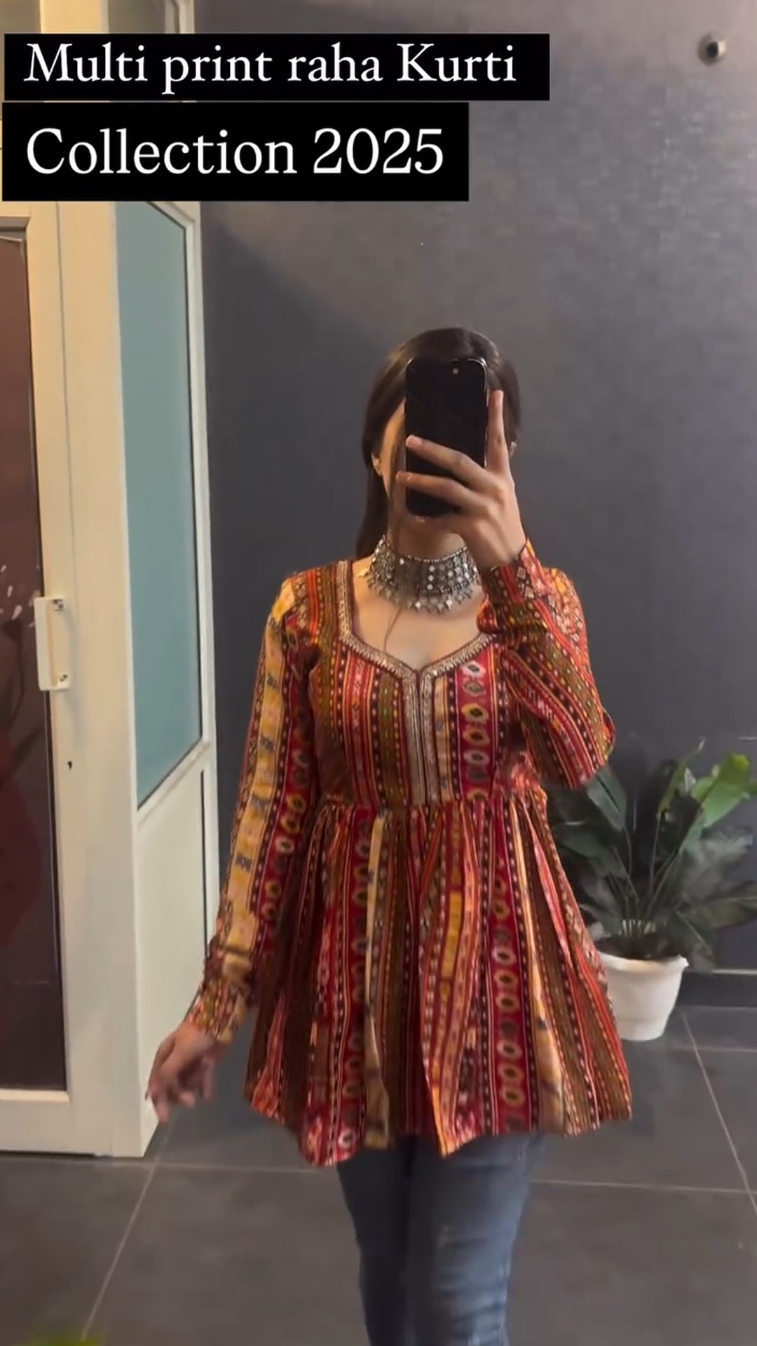Women Multi Print Flared Kurti Top | Stylish Ethnic Short Kurti for Women | Casual & Festive Wear Kurti