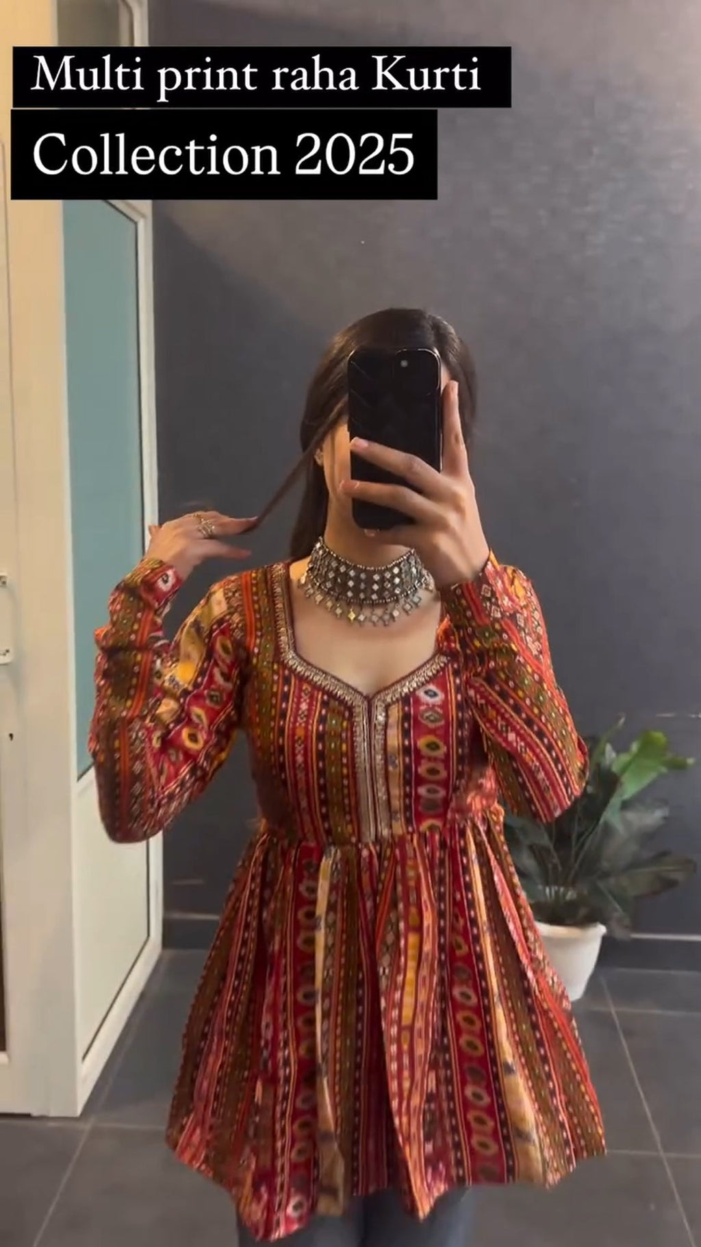 Women Multi Print Flared Kurti Top | Stylish Ethnic Short Kurti for Women | Casual & Festive Wear Kurti