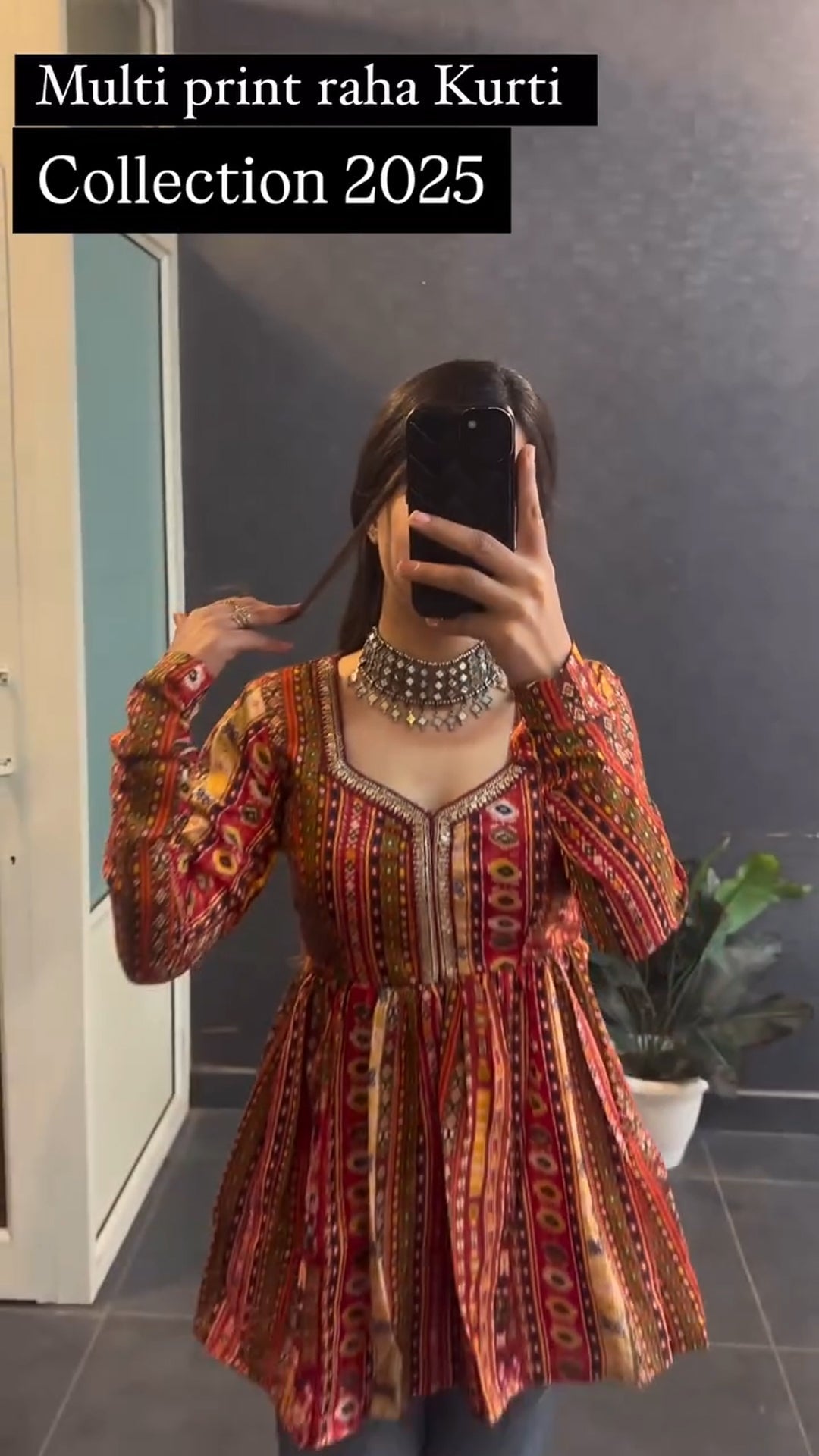 Women Multi Print Flared Kurti Top | Stylish Ethnic Short Kurti for Women | Casual & Festive Wear Kurti