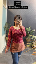 Women Rust Printed Short Kurti for Women – Trendy Indo-Western Ethnic Top