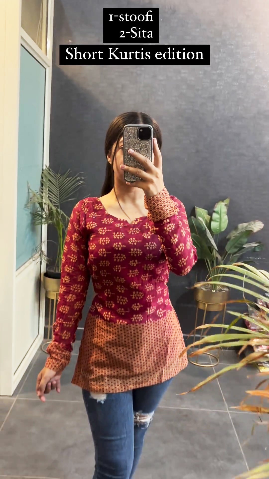 Women Rust Printed Short Kurti for Women – Trendy Indo-Western Ethnic Top