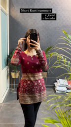 Women’s Summer Jewish Short Kurti – Elegant Printed Ethnic Top