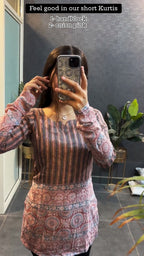 Handblock Onion Pink Short Kurti for Women – Elegant Ethnic Summer Top