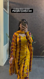 Royal Purple Mustard Tie-Dye Suit Set