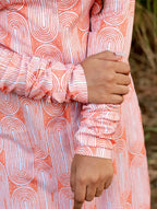 Ginger Orange Abstract Printed Swiss Cotton