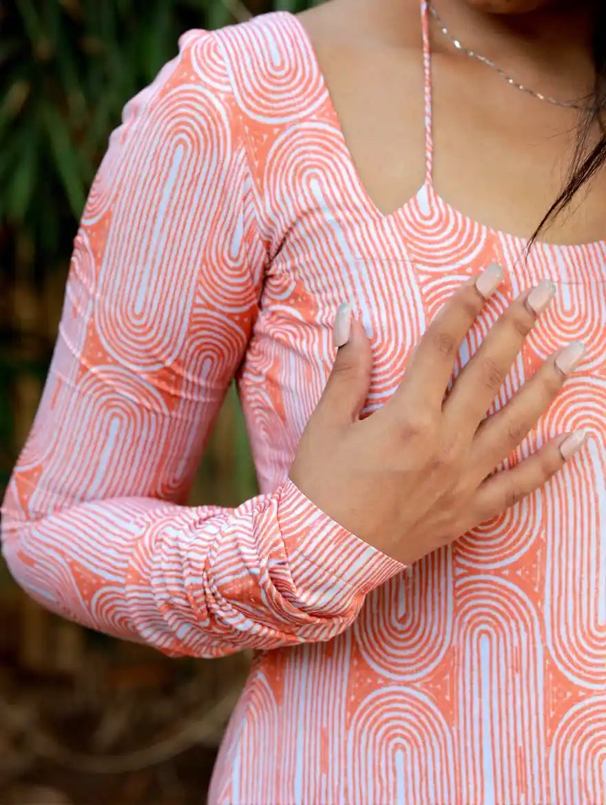 Ginger Orange Abstract Printed Swiss Cotton