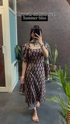 Brown Cotton Set Summer Friendly Suits Sets