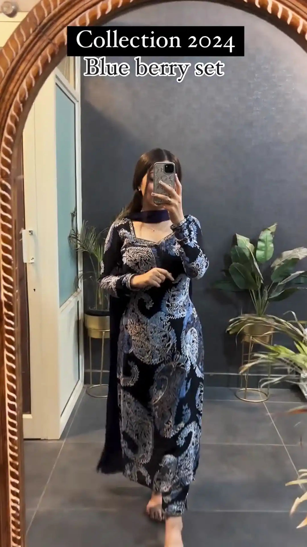Blue Straight Blueberry Full Sleeves Kurta And Pant Set With Dupatta