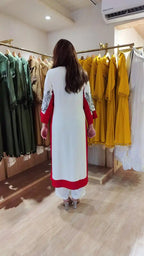 Midnight Bloom White Printed Kurta Set