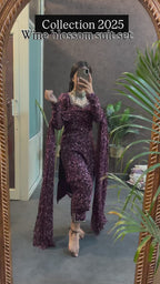 Wine Blossom Festive Suit Set