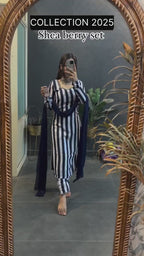 Blue Straight Full Sleeves Shea Berry Kurta And Pant With Dupatta