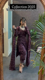 Wine Blossom Festive Suit Set