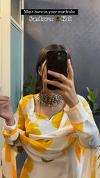 Sunflower Printed Kali Set Kurtas With Dupatta