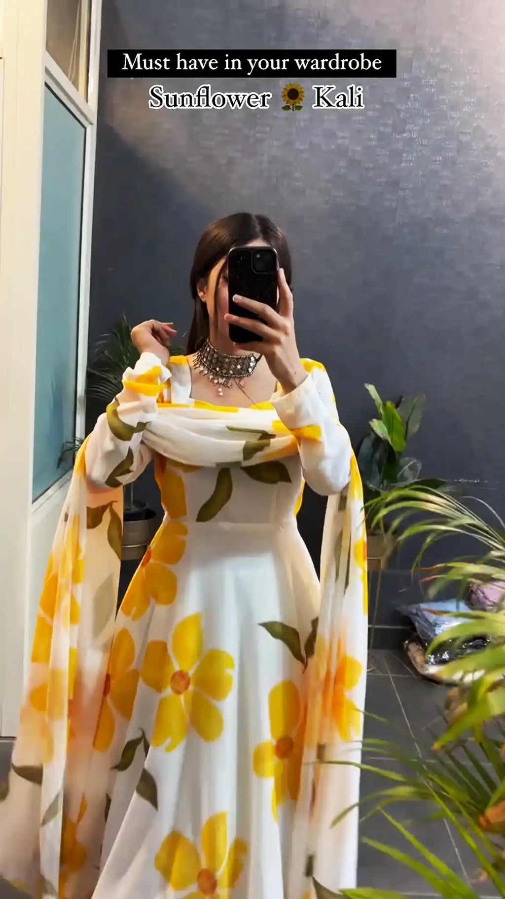 Sunflower Printed Kali Set Kurtas With Dupatta