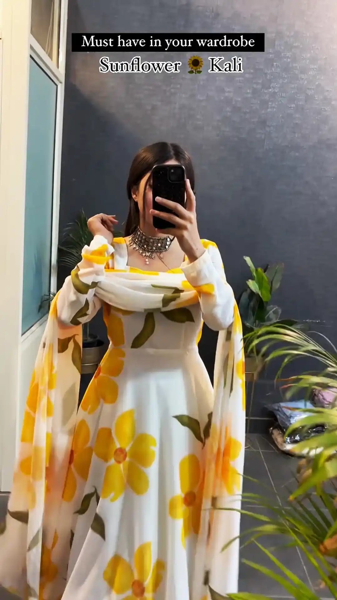 Sunflower Printed Kali Set Kurtas With Dupatta