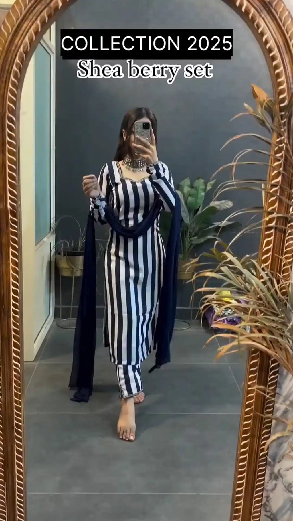 Blue Straight Full Sleeves Shea Berry Kurta And Pant With Dupatta