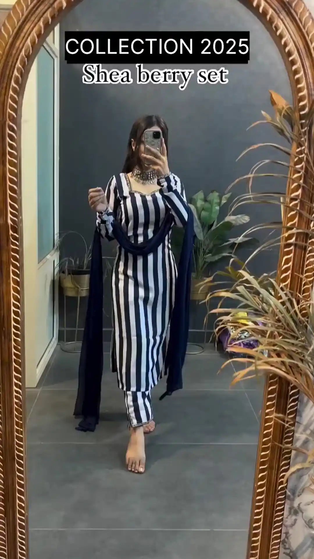 Blue Straight Full Sleeves Shea Berry Kurta And Pant With Dupatta